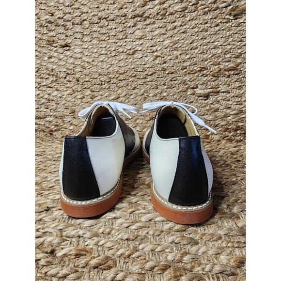 Kesco Classic White Black Lace-up Saddle Oxford Uniform Shoes Size 11.5 New! - Picture 9 of 11